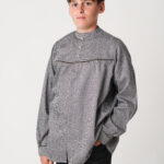 Blusón fallero Rajoleta niño frontal - estampado rejilla fina