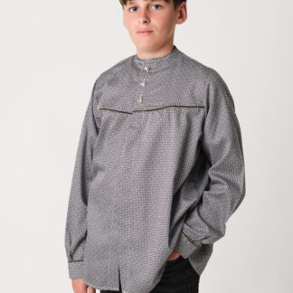 Blusón fallero Rajoleta niño frontal - estampado rejilla fina